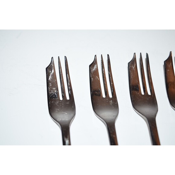 Vtg Sheffield Dessert Forks Set Silver Plated 6pc Plain design - Picture 3 of 6